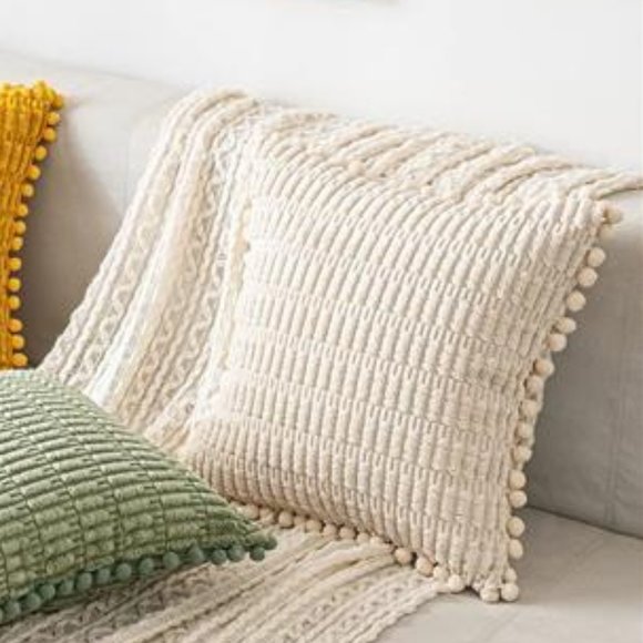 Modern Farmhouse Throw Pillow Covers Set Decorative Accent Cases Boho Decor 18" - Picture 12 of 13